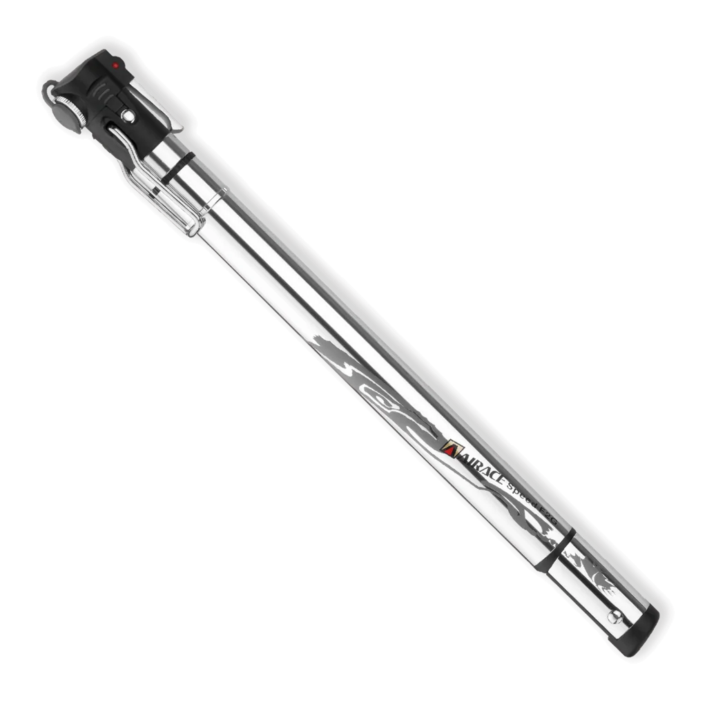 AM-91 SPEED F2 G High-polish Aluminum In-line Gauge Mini Floor Pump w/ T-Handle & Extractable Hose